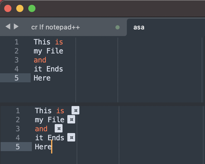 Display CR LF or CRFL EOL Characters in Sublime Text Editor